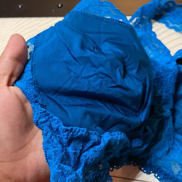 Victoria’s Secret Lace Razor Back Blue Bralette Size Medium - Picture 5 of 6